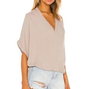 bobi Beige Short Sleeve Top